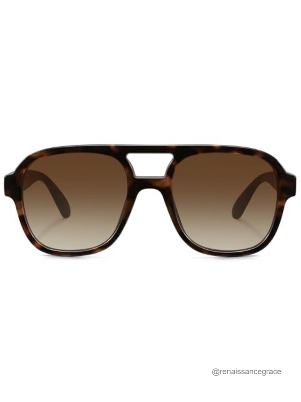 Retro Oversized Square Sunglasses UV400 Protection Double Bridge